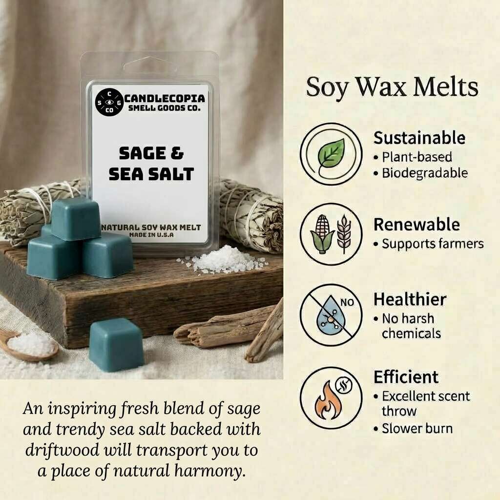 Sage & Sea Salt Wax Melts by Candlecopia®, 2 Pack - Image 3